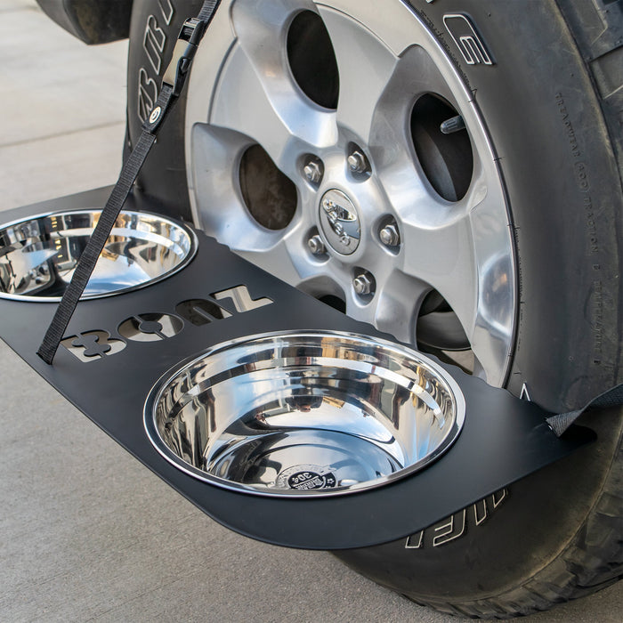 DRT BONZ Tire Mounted Dog Bowl Holder