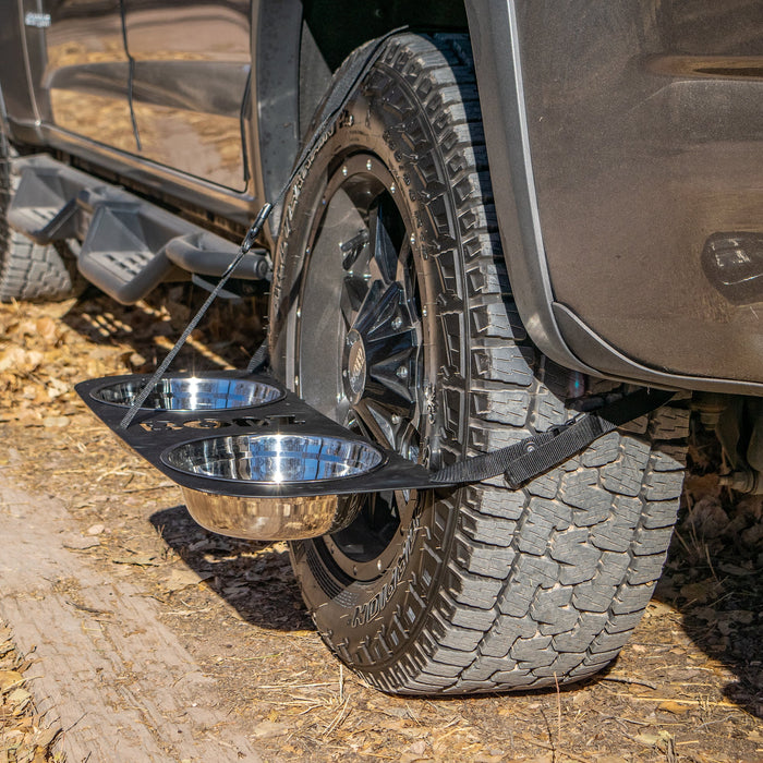 DRT BONZ Tire Mounted Dog Bowl Holder