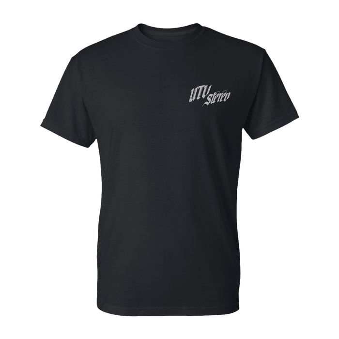 UTV Stereo Men's Signature T-Shirt with Silver Logo | UTVS-A-SHIRT-M-BLK
