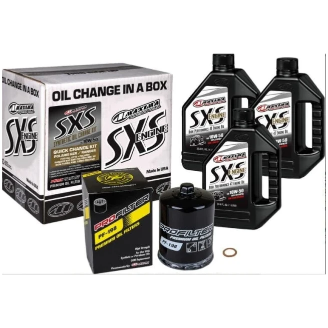 MAXIMA SXS QUICK CHANGE KIT 10W-50 WITH BLACK OIL FILTER