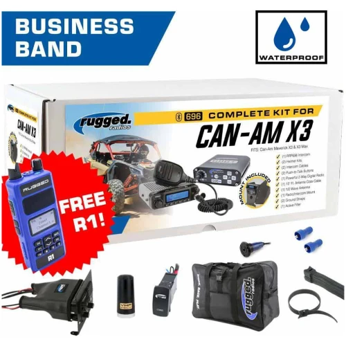 ALPHA BUNDLE - Can-Am X3 Complete UTV Communication Intercom Kit with Dash Mount Plus Accessory Pack