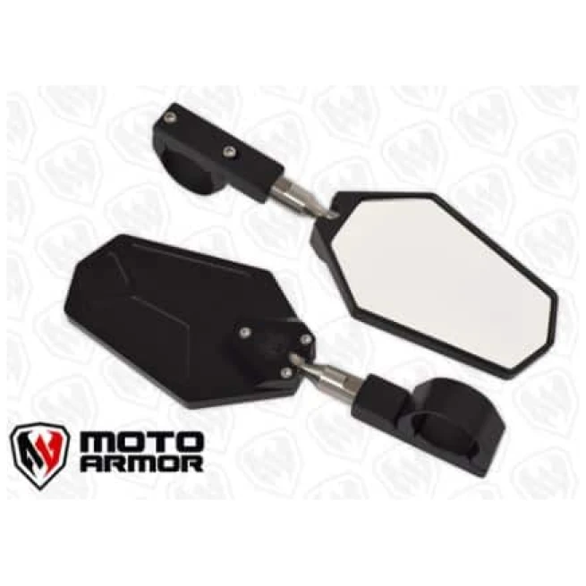 Moto Armor Billet Convex Mirrors Fits 1.75"- 2" (SET of 2)