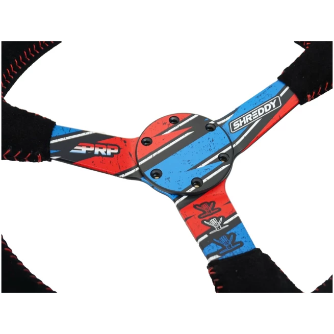 PRP - X SHREDDY SHRED WHITE AND BLUE DEEP DISH STEERING WHEEL - Image 2