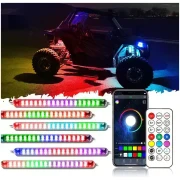 Magic Dream Color RGB Underglow Lights LED Strip Lights Kit with Bluetooth App & Wireless Remote Control with Brake Light Function for ATV/UTV