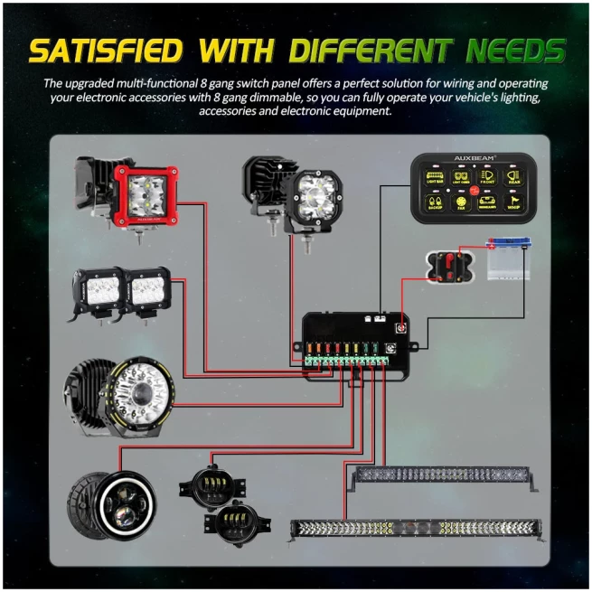 AR-800 Multifunction RGB Switch Panel with Bluetooth Controlled & 47" Extension Cable (Optional) - Image 9