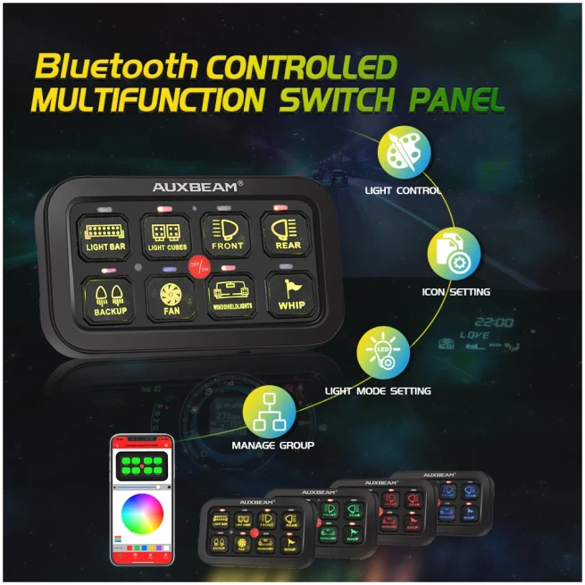 AR-800 Multifunction RGB Switch Panel with Bluetooth Controlled & 47" Extension Cable (Optional) - Image 3