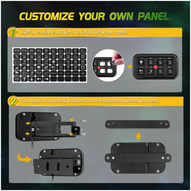AR-800 Multifunction RGB Switch Panel with Bluetooth Controlled & 47" Extension Cable (Optional) - Image 8