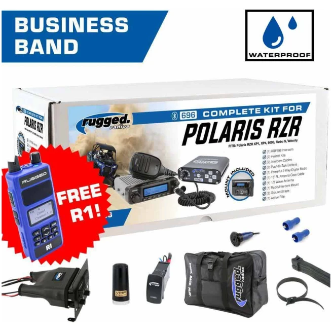 ALPHA BUNDLE - Polaris RZR Complete UTV Communication Intercom Kit Plus Accessory Pack