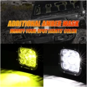 5 INCH 110W WHITE/AMBER LED DRIVING LIGHTS PODS LIGHT WITH ADDITIONAL AMBER COVERS FOR ATV UTV SIDE BY SIDE 4X4 - Image 2