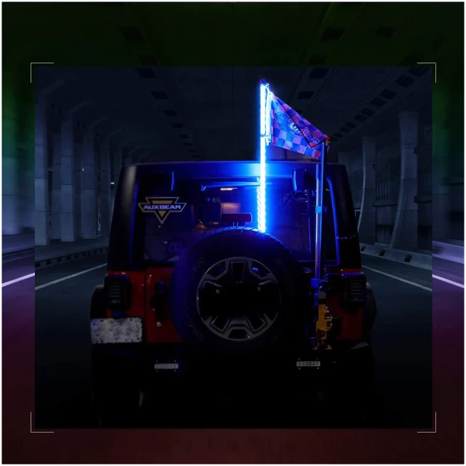3FT/4FT/5FT RGB LED WHIP LIGHT WITH BLUETOOTH CONTROLLED + WHIP LIGHT MOUNTING BRACKETS FOR UTV, ATV, OFF-ROAD VEHICLE - Image 9