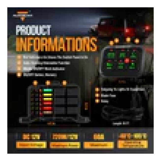 GC60 6 GANG LED SWITCH PANEL, OFF ROAD LIGHT CONTROLLER (GREEN) - Image 5