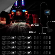 RGB LED ROCK LIGHT SET WITH BLUETOOTH CONTROLLER - Image 6