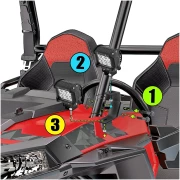 4 INCH LED POD LIGHTS&DOUBLE-LAYER PILLAR MOUNTING BRACKET FOR 14-21 POLARIS RZR XP 1000, 15-19 POLARIS RZR 900 - Image 4