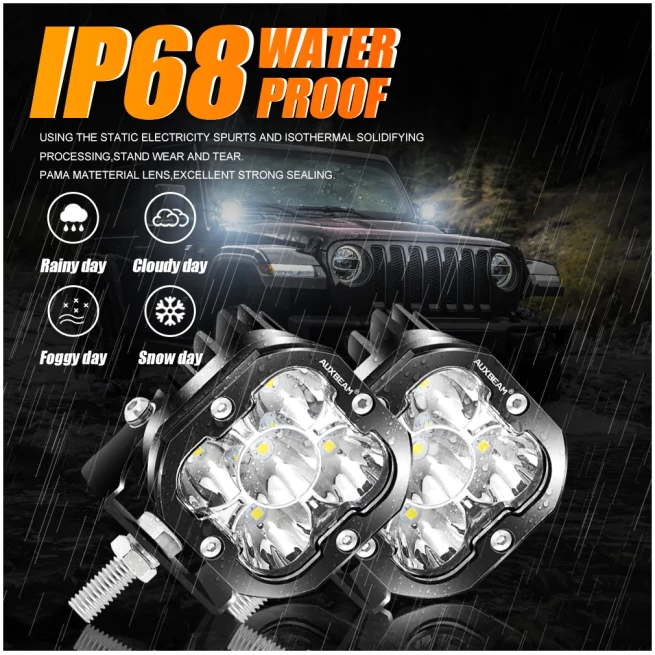 (2PCS/SET) 3 INCH 80W 9600LM LED PODS LIGHTS WHITE&YELLOW - Image 4