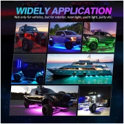NEWEST! RGBW LED ROCK LIGHTS KIT WITH BLUETOOTH APP & WIRELESS REMOTE CONTROL, MULTICOLOR NEON UNDERGLOW LIGHTS WITH BRAKE LIGHT FUNCTION FOR ATV UTV - Image 12