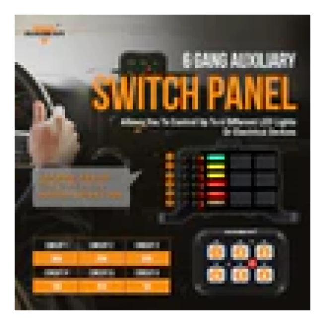 GC60 6 GANG LED SWITCH PANEL, OFF ROAD LIGHT CONTROLLER (GREEN) - Image 7