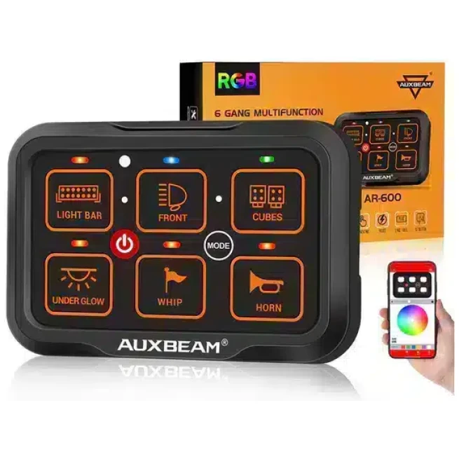 AR-600 RGB SWITCH PANEL WITH APP, TOGGLE/ MOMENTARY/ PULSED MODE SUPPORTED