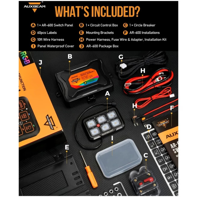 AR-600 RGB SWITCH PANEL WITH APP, TOGGLE/ MOMENTARY/ PULSED MODE SUPPORTED - Image 2