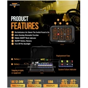 AR-600 RGB SWITCH PANEL WITH APP, TOGGLE/ MOMENTARY/ PULSED MODE SUPPORTED - Image 6