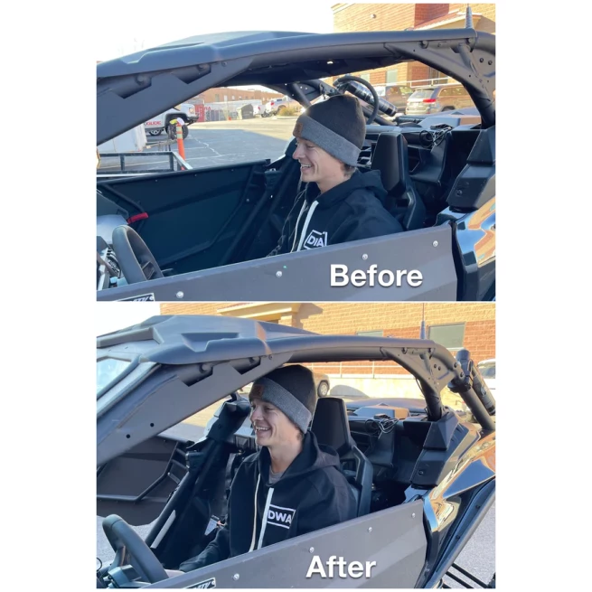 SEAT RISER INSTALLED COMPARISION