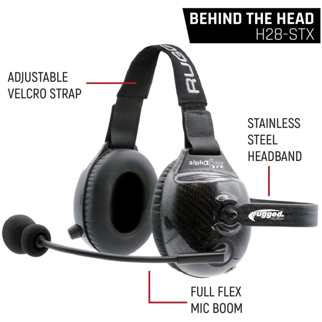 Rugged Radios - AlphaBass Carbon Fiber Headset for Stereo and Offroad Intercoms - Image 3
