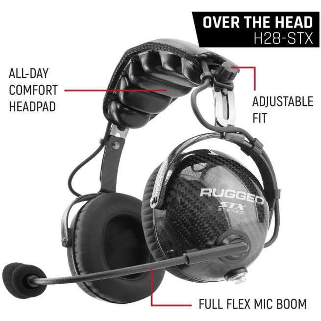 Rugged Radios - AlphaBass Carbon Fiber Headset for Stereo and Offroad Intercoms - Image 2