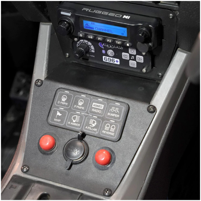 Rugged Radios - Lower Accessory Panel for Polaris RZR PRO XP, RZR Turbo R, and RZR PRO R Dash Mount Radio and Intercom - Image 11
