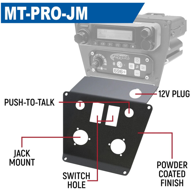 Rugged Radios - Lower Accessory Panel for Polaris RZR PRO XP, RZR Turbo R, and RZR PRO R Dash Mount Radio and Intercom - Image 5