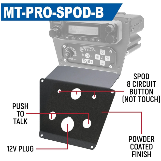 Rugged Radios - Lower Accessory Panel for Polaris RZR PRO XP, RZR Turbo R, and RZR PRO R Dash Mount Radio and Intercom - Image 7