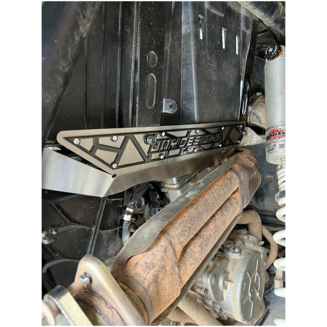 stainless heat shield installed side view