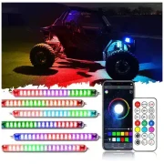 MAGIC DREAM COLOR RGB UNDERGLOW LIGHTS LED STRIP LIGHTS KIT WITH BLUETOOTH APP & WIRELESS REMOTE CONTROL WITH BRAKE LIGHT FUNCTION FOR ATV UTV