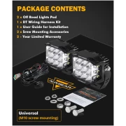 168W 16440LM COMBO BEAM SIDE SHOOTER LED SQUARE POD LIGHTS WITH AMBER DRL | V-MAX SERIES- AUXBEAM - Image 10