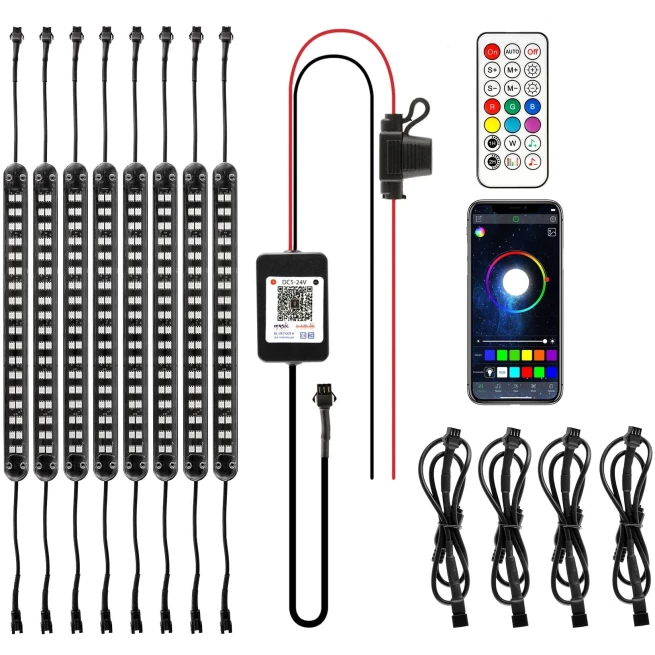 MAGIC DREAM COLOR RGB UNDERGLOW LIGHTS LED STRIP LIGHTS KIT WITH BLUETOOTH APP & WIRELESS REMOTE CONTROL WITH BRAKE LIGHT FUNCTION FOR ATV UTV - Image 12