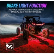 NEWEST! RGBW LED ROCK LIGHTS KIT WITH BLUETOOTH APP & WIRELESS REMOTE CONTROL, MULTICOLOR NEON UNDERGLOW LIGHTS WITH BRAKE LIGHT FUNCTION FOR ATV UTV-AUXBEAM - Image 5