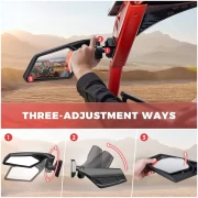 1 Pair Side View Mirrors 360° Adjustment for Can Am Maverick X3 - Image 5