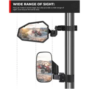 UTV Rear View Side Mirrors for 1.75"-2" roll bar (1 pair) - Image 6