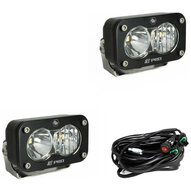 S2 Pro Black LED Auxiliary Light Pod Pair - Universal - Image 5