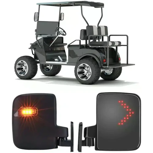 Golf Cart Side Mirror with LED Turn Signal Light