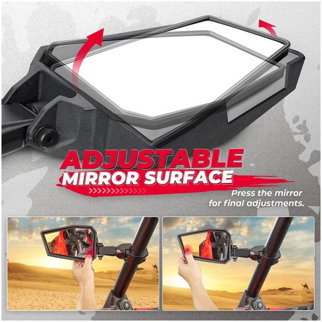 Universal Color Side Rear View Mirrors for 1.75"-2'' UTV Roll Bar (1 pair) - Image 3