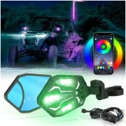 UTV RGB 1.62"-2'' Rear View Side Mirrors with Bluetooth (1 pair)