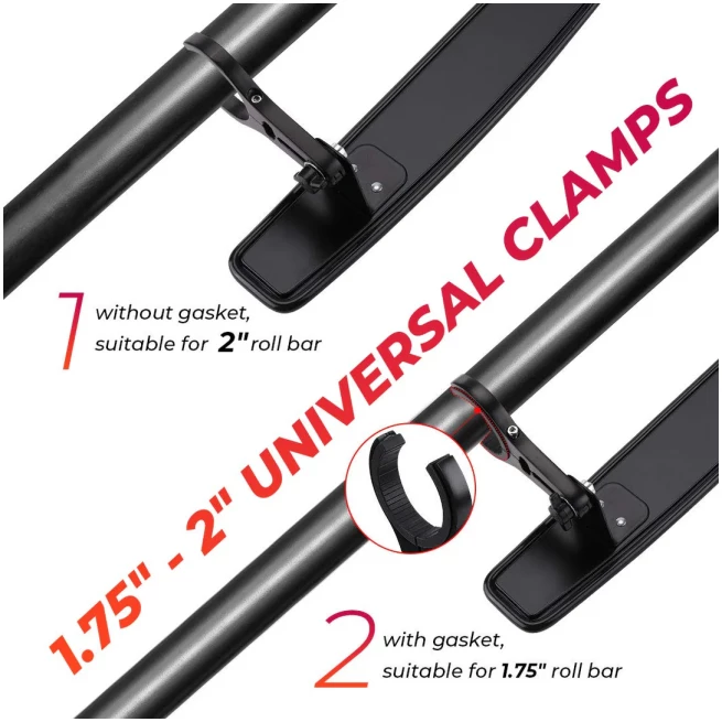 15" UTV Race Convex Center Mirror with 3/4 1.75" or 2" Clamps - Image 2