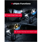 Side Mirrors with LED Turn Lights for 1.6"-2" Roll Bar (New Design) - Image 2