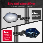 UTV RGB 1.62"-2'' Rear View Side Mirrors with Bluetooth (1 pair) - Image 3
