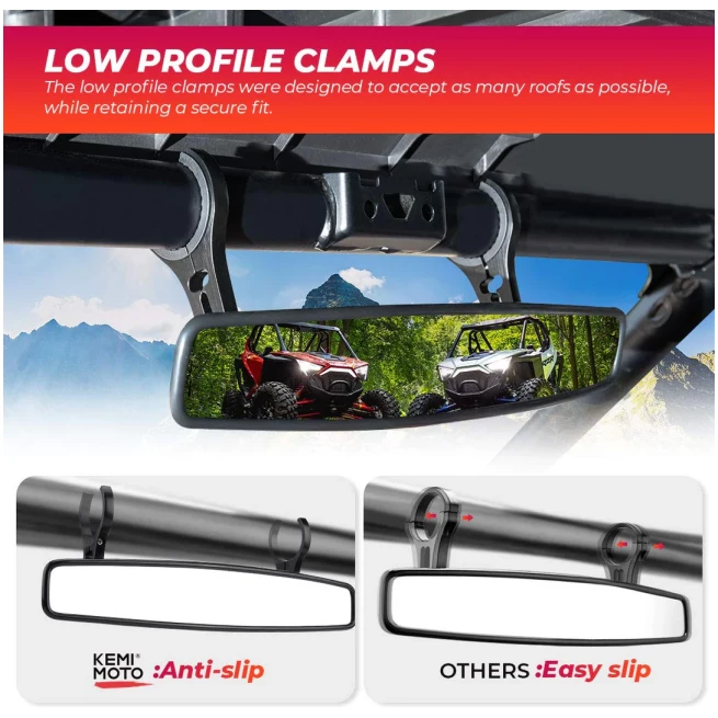 15" UTV Race Convex Center Mirror with 3/4 1.75" or 2" Clamps - Image 4