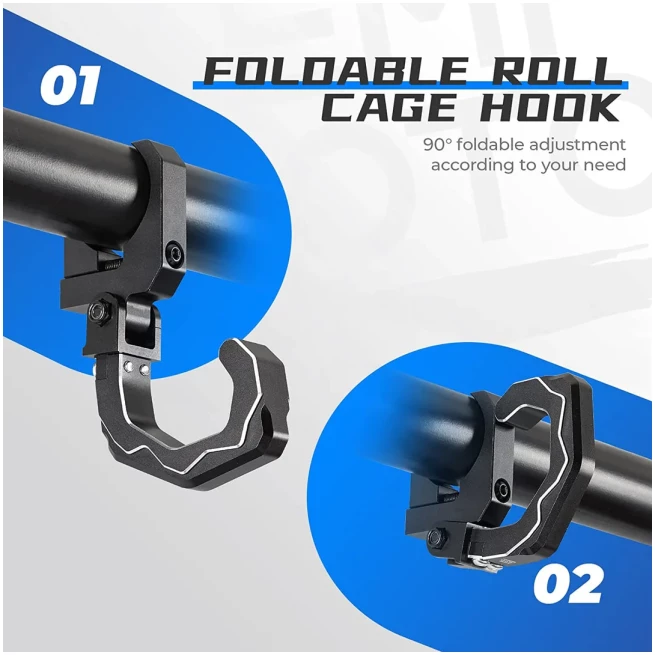 UTV Roll Cage Helmet Hook fit 1.6"-2" Roll Bar for Polaris, Can-Am, Kawasaki - Image 5