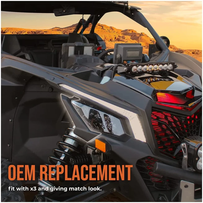 Left and Right Front Headlight Cover Trim for Can-Am Maverick X3/MAX - Image 5