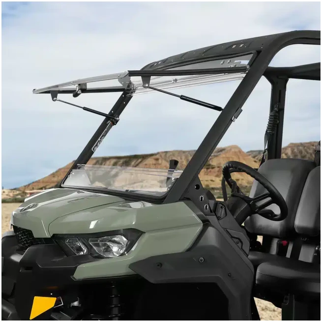 2-in-1 Flip Windshield 1/5" Thick Polycarbonate for Can-Am Defender HD5/8/10