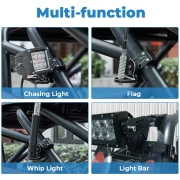 UTV Flag Mount/Whip Light Mount for 1.75 to 2 inch Roll Bar - Image 4