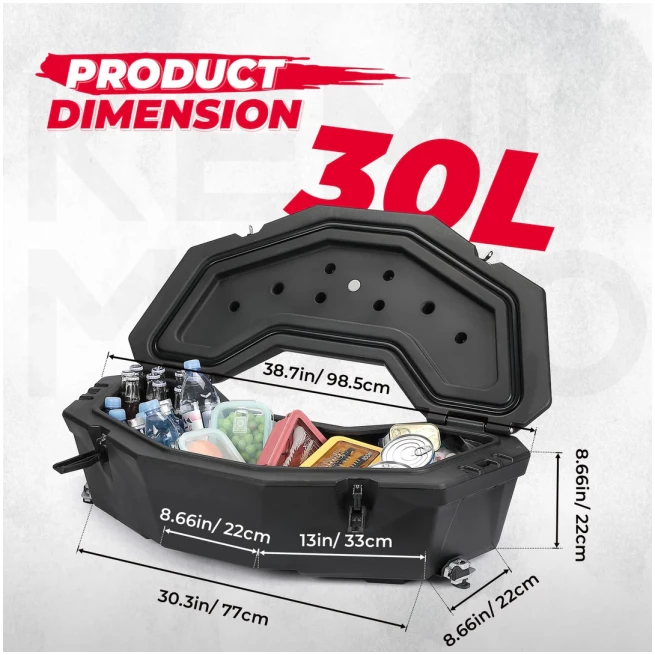30L Rear Storage Box for Can-am X3/MAX, Commander, Outlander - Image 2