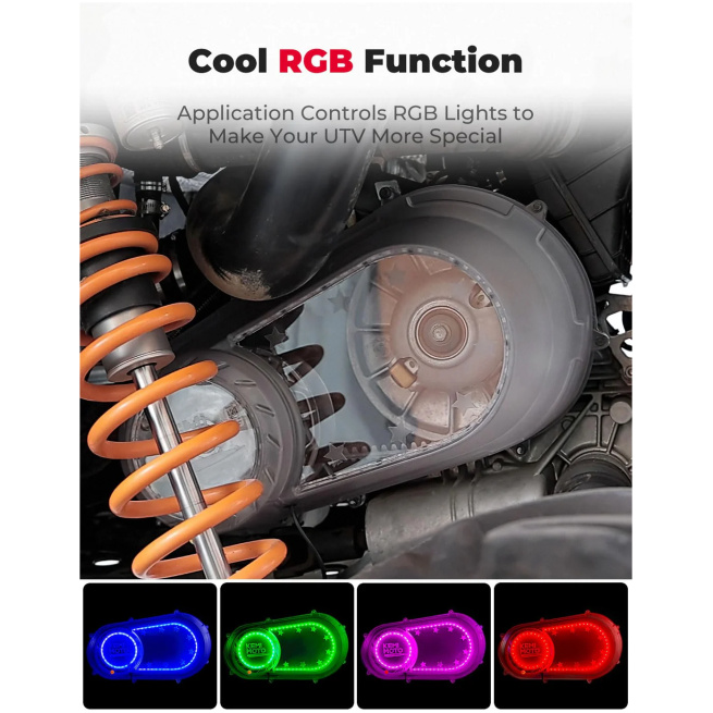 Outer Clutch Cover with RGB Lights for Polaris RZR Ranger (2017-2021) - Image 2